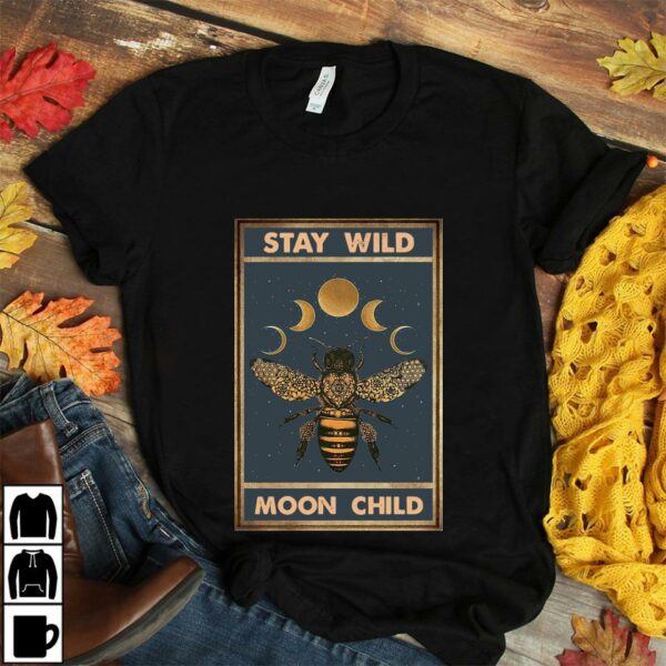 Bee moon phase stay wild moon child canvas