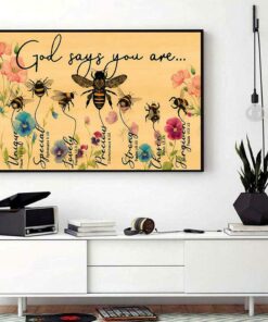 Bee poster God says you are horizontal canvas 1