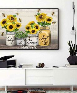 Bee sunflower today I choose joy wrapped canvas 1
