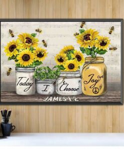 Bee sunflower today I choose joy wrapped canvas 1 Bee sunflower today I choose joy wrapped canvas 2