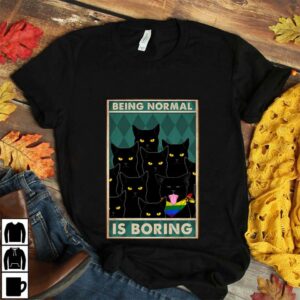 Being normal is boring rainbow Cat poster canvas 4