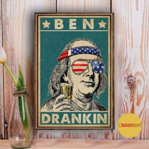 Ben Drankin American flag poster canvas