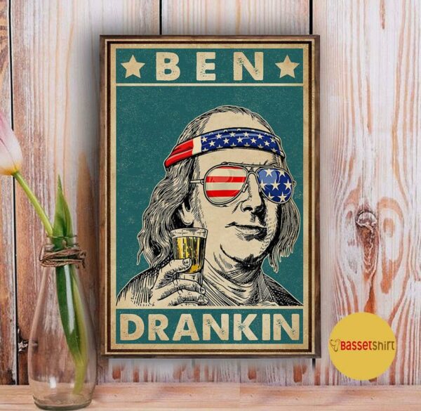 Ben Drankin American flag poster canvas