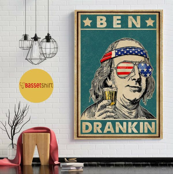 Ben Drankin American flag poster canvas