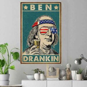 Ben Drankin American flag poster canvas 4