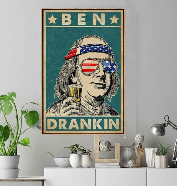 Ben Drankin American flag poster canvas