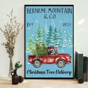 Bernese Mountain christmas tree delivery poster