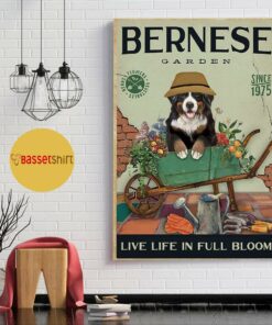Bernese Mountain garden live life in full bloom poster canvas 1