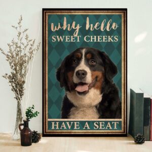 Bernese Mountain why hello sweet cheeks have a seat poster