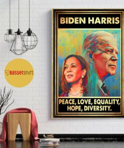 Biden Harris peace love equality hope diversity poster canvas 1
