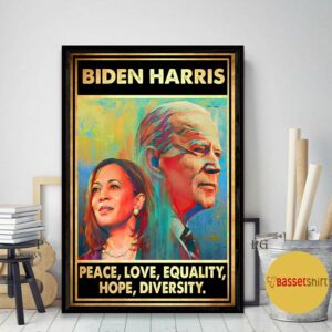 Biden Harris peace love equality hope diversity poster canvas 2