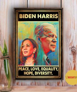 Biden Harris peace love equality hope diversity poster canvas 5