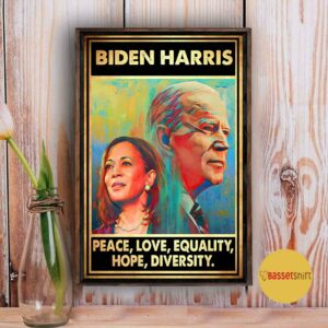 Biden Harris peace love equality hope diversity poster canvas 5