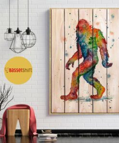 Bigfoot Watercolor Wooden vertical poster 1