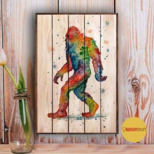 Bigfoot Watercolor Wooden vertical poster 3