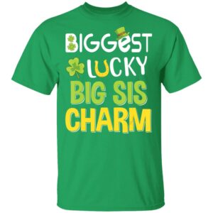 Biggest-Lucky Big Sis Charm Saint Patricks Day T-Shirt, Bella