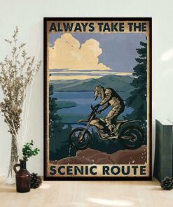 Biker always take the scenic route vertical poster 1