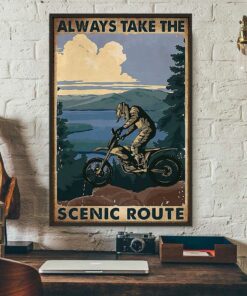 Biker always take the scenic route vertical poster 3