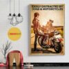 Biker easily distracted by dogs and motorcycles poster