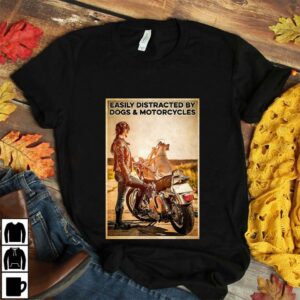 Biker easily distracted by dogs and motorcycles poster 2