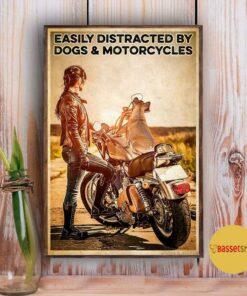 Biker easily distracted by dogs and motorcycles poster 2 Biker easily distracted by dogs and motorcycles poster 3
