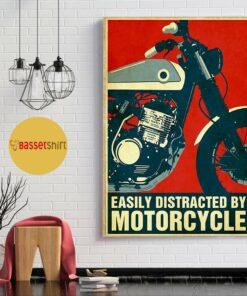 Biker easily distracted motorcycle vintage poster 1