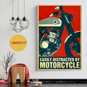 Biker easily distracted motorcycle vintage poster