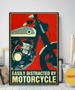 Biker easily distracted motorcycle vintage poster 1 Biker easily distracted motorcycle vintage poster 2