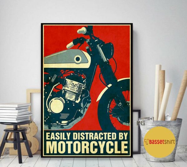 Biker easily distracted motorcycle vintage poster