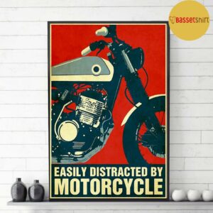 Biker easily distracted motorcycle vintage poster 3