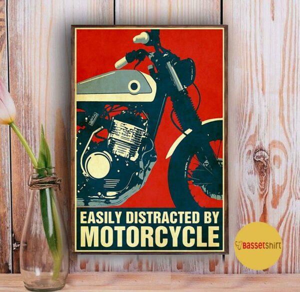 Biker easily distracted motorcycle vintage poster