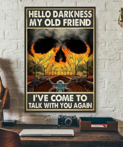Biker hello darkness my old friend poster 3