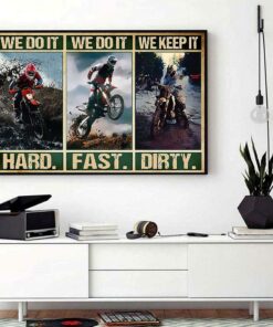 Biker we do it hard keep fast dirty horizontal canvas 1
