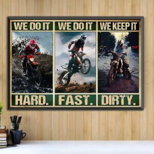 Biker we do it hard keep fast dirty horizontal canvas 2