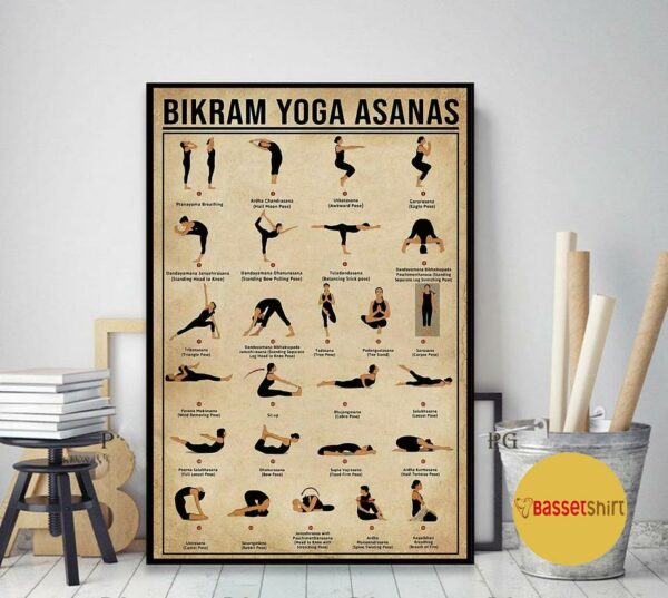 Bikram Yoga Asanas poster canvas