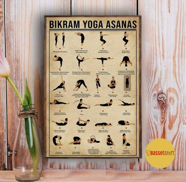 Bikram Yoga Asanas poster canvas