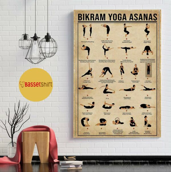 Bikram Yoga Asanas poster canvas