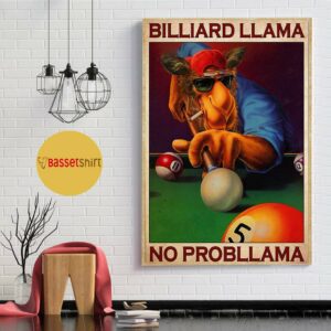 Billiard llama no probllama vertical poster 1