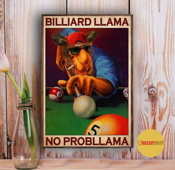 Billiard llama no probllama vertical poster