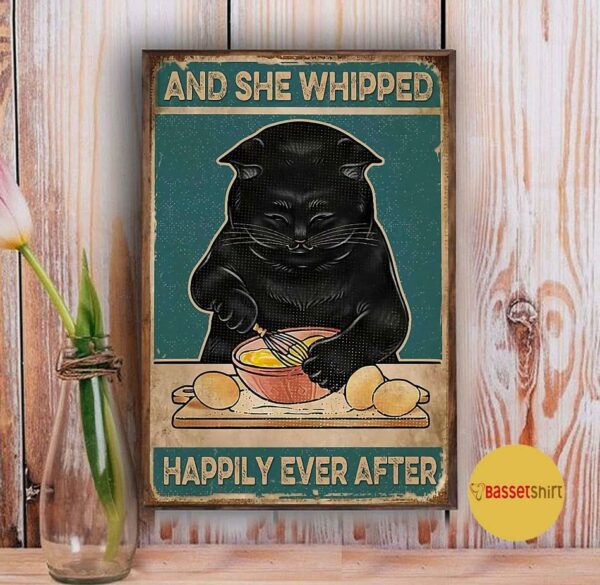 Black Cat Baking and she whispered happily ever after poster