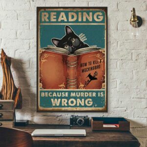 Black Cat Book reading baking because murder is wrong poster 1