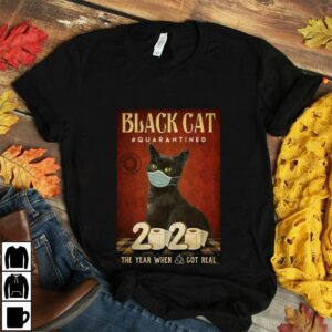 Black Cat Quarantined 2020 poster canvas