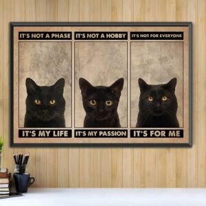 Black Cat it’s not a phase it’s not a hobby landscape canvas