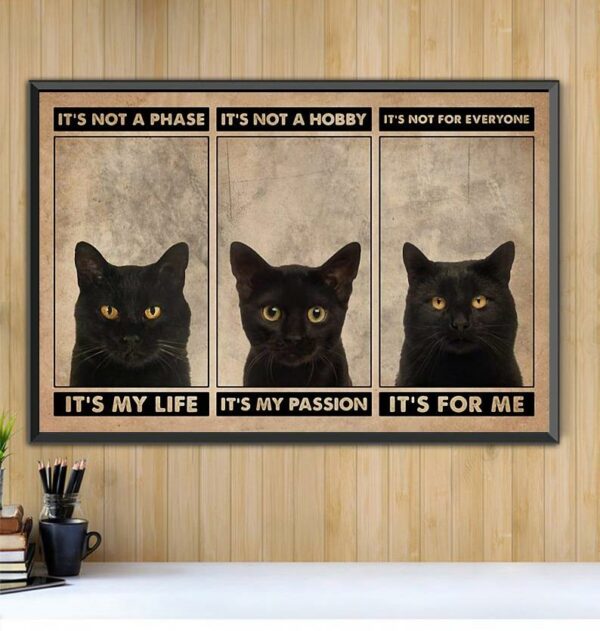 Black Cat it’s not a phase it’s not a hobby landscape canvas