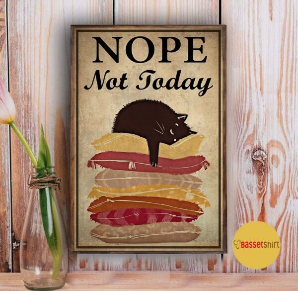 Black Cat nope not today canvas