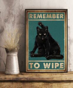 Black Cat remember to wipe poster canvas 1 Black Cat remember to wipe poster canvas 2
