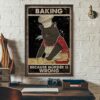 Black Kitty baking because murder is wrong poster