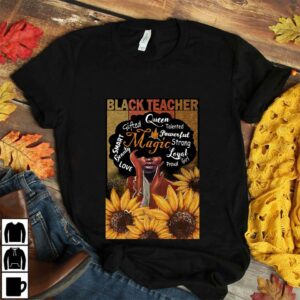 Black Teacher Magic Queen sunflower poster 3