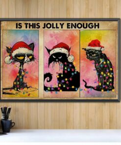 Black cat Christmas is this jolly enough landscape canvas 1 Black cat Christmas is this jolly enough landscape canvas 2