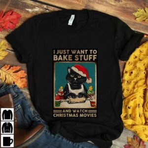 Black cat I just want to bake stuff and watch Christmas movies poster 2